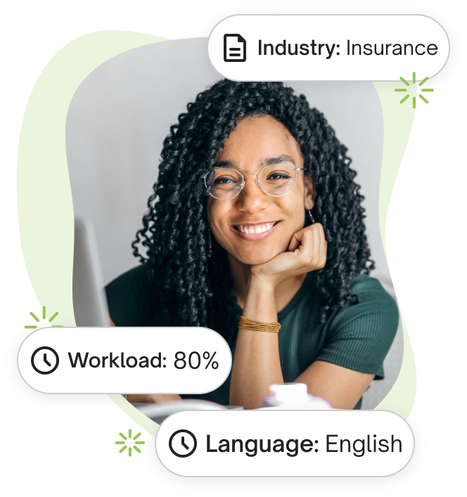An office employee that found her desired part-time job in the insurance industry with the help of jobup.ch.